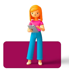 Ilustração de mulher usando tablet